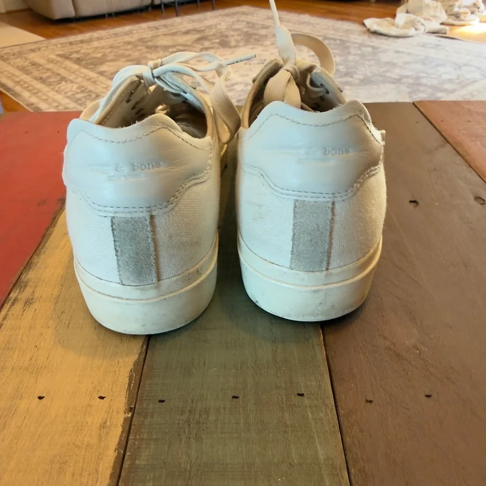 Rag & Bone Cream Canvas‎ Suede Low Top Sneakers Womens 38 Ivory Platform Shoes